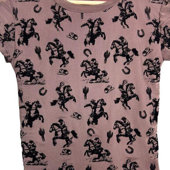 Horse Top Blouse Size Small Cowboy Women’s Rodeo V Neck NWT Western Nashville - Picture 3 of 4